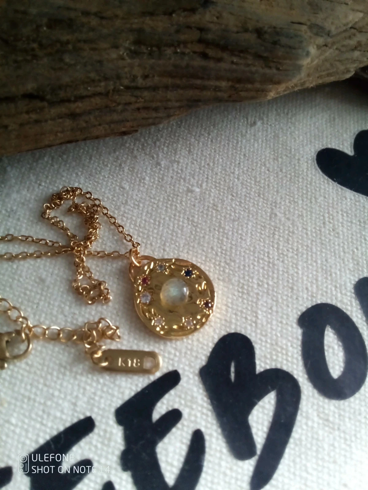 Labradorite Medallion Necklace + Gold-Plated Chain – photo 2